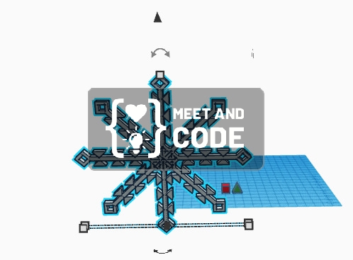 Tinkercad Projekt mit Schneeflocken-Motiv